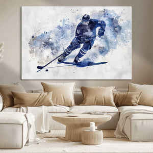 Hockey Player Wall Art Canvas Print - Sports-Inspired