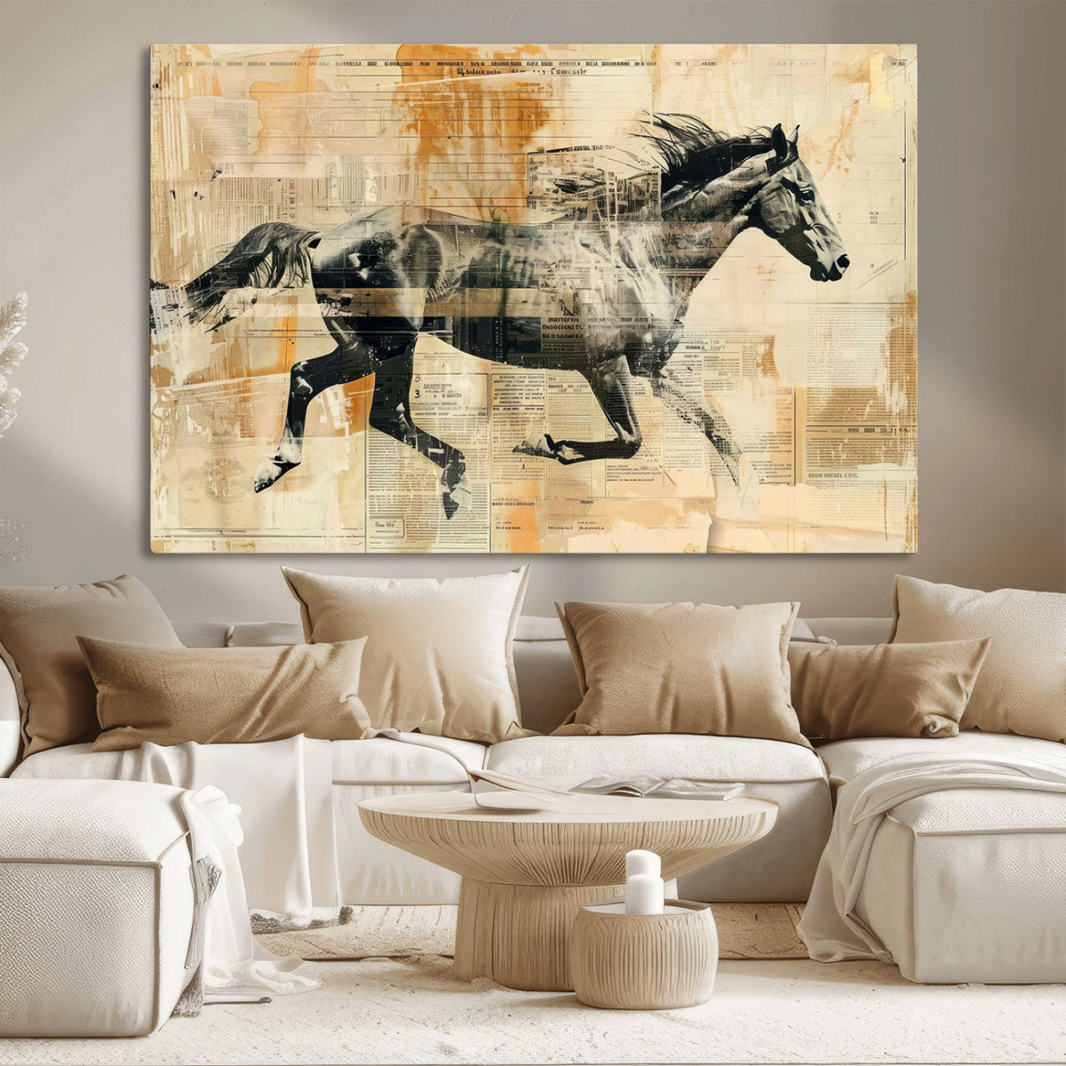Chines Style Running Horse Western Wall Art | Farmhouse Wall
