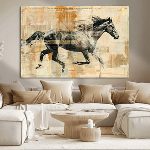 Chines Style Running Horse Western Wall Art | Farmhouse Wall