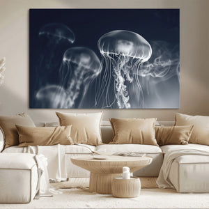 Jellyfish Wall Art Canvas Print, Modern Abstract Jellyfish