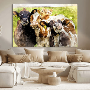 Curious Cows Farmhouse Wall Art | Ready to Hang and Framed
