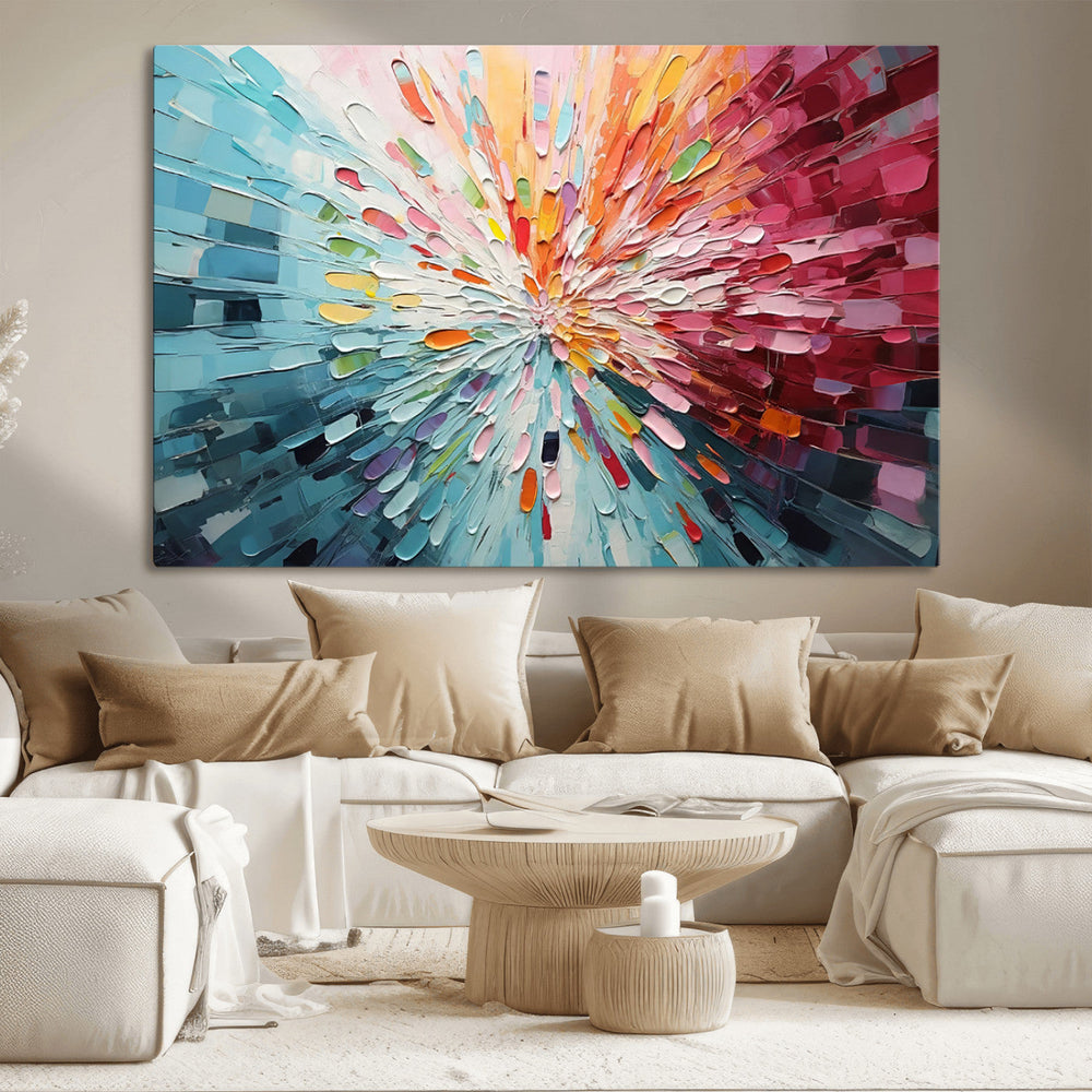 Radiant Bloom Abstract Floral Wall Art Canvas Print -