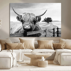 Scottish Highland Cow Wall Art | Rustic Farmhouse Décor |