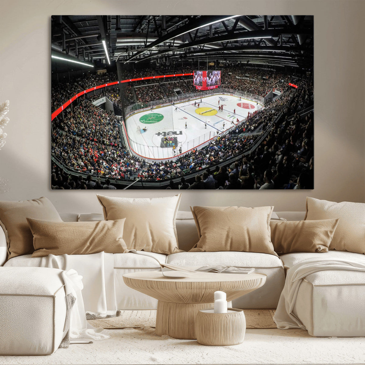 Vaudoise Lausanne Ice Hockey Arena Stadium Wall Art Canvas,