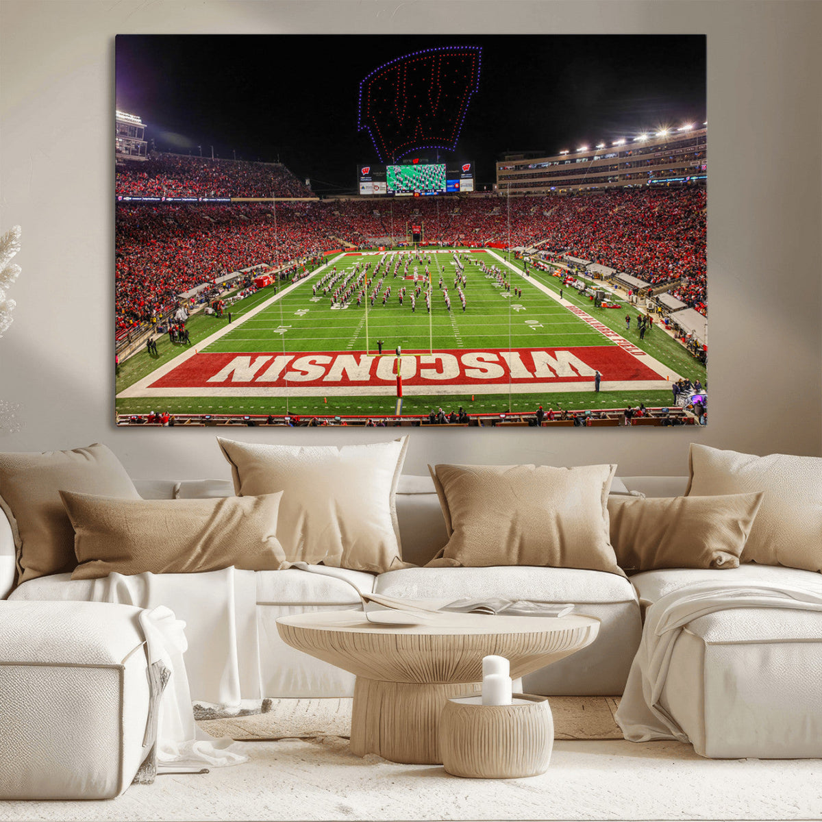 Wisconsin Badgers Football Team Print Canvas- Madison Camp