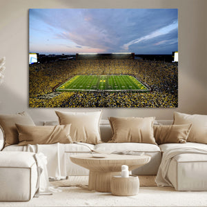 Michigan Stadium Wall Art Canvas Print, Vibrant Game Day