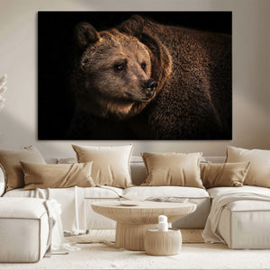Wild Grizzly 399 Bear Canvas Wall Art Print, Bear Animal