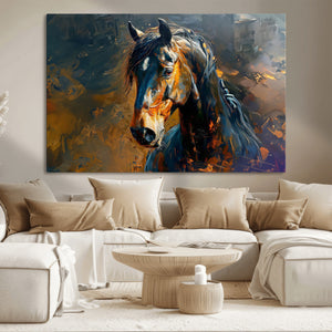 Abstract Horse Wall Art Canvas Print | Farmhouse Wall Decor
