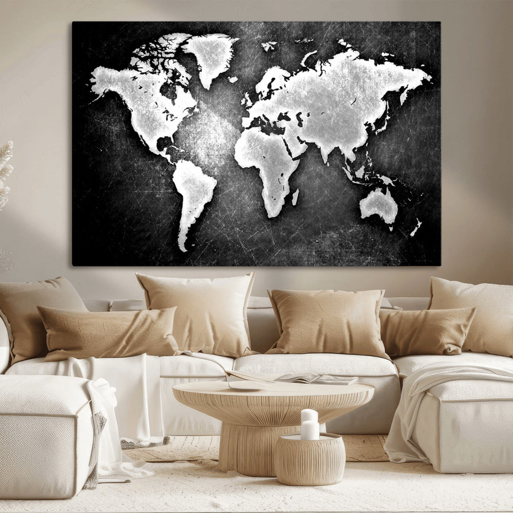 World Map Wall Art Canvas Print – Framed Wall Art for