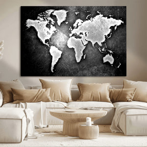 World Map Wall Art Canvas Print – Framed Wall Art for