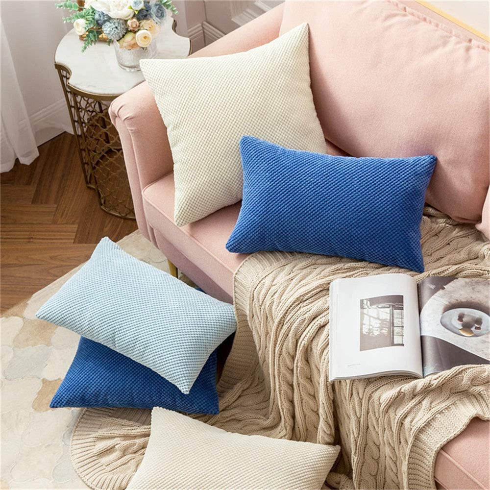 18''x18'' Textured Popcorn Weave Throw Pillow | 10 Colors – Cozy & Modern Solid Design | Couch & Bedroom Accent | Insert Included