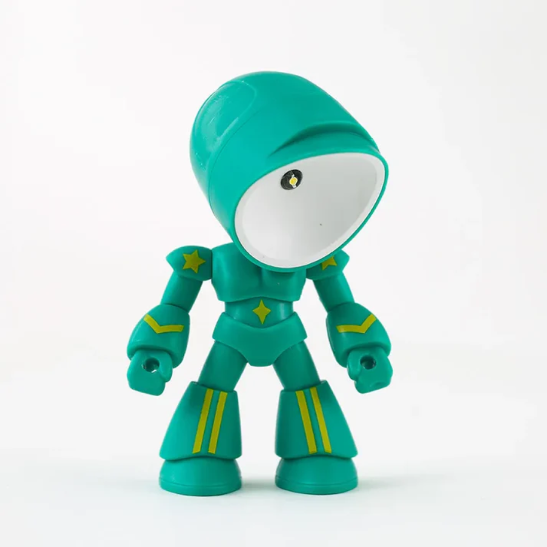 Modern Robot LED Table Lamp Battery Powered Warm Light Desk Night Lamp