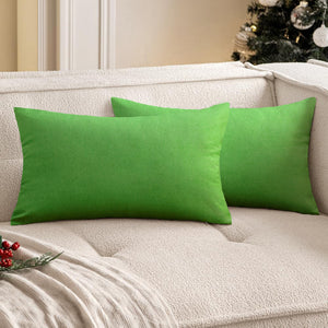 Set of 2 Solid Color Outdoor Waterproof Throw Pillow covers Square 18"x18" or Rectangle 12"x20"