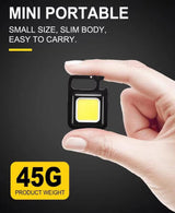 2-Pack Rechargeable COB Keychain Work Lights – EDC Flashlight with Folding Stand & Bottle Opener for Camping, Fishing, and Emergencies