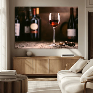 Red Wine and Bottle Canvas Print