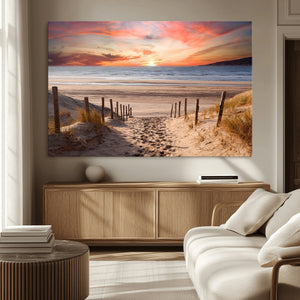 Sunset on the Sea Wall Art Canvas Print