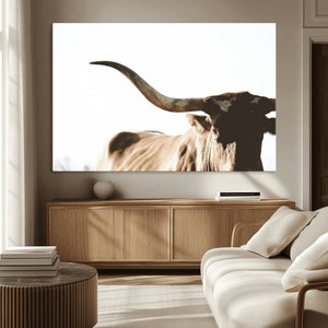 Texas Longhorn Wall Art Canvas Print | 3-Panel Large