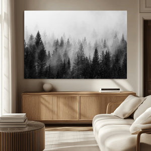 Fogy Forest Canvas Wall Art Print - Mountain Wall Art with