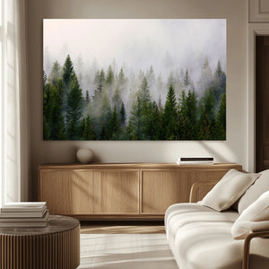 Forest Wall Art Canvas Print | Foggy Forest Wall Art | Pine