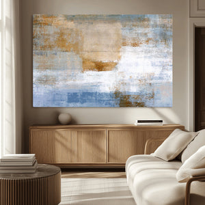 Blue Multi Panel Abstract Wall Art Canvas, Abstract Blue and