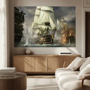 Pirate Ship War Wall Art Canvas Print