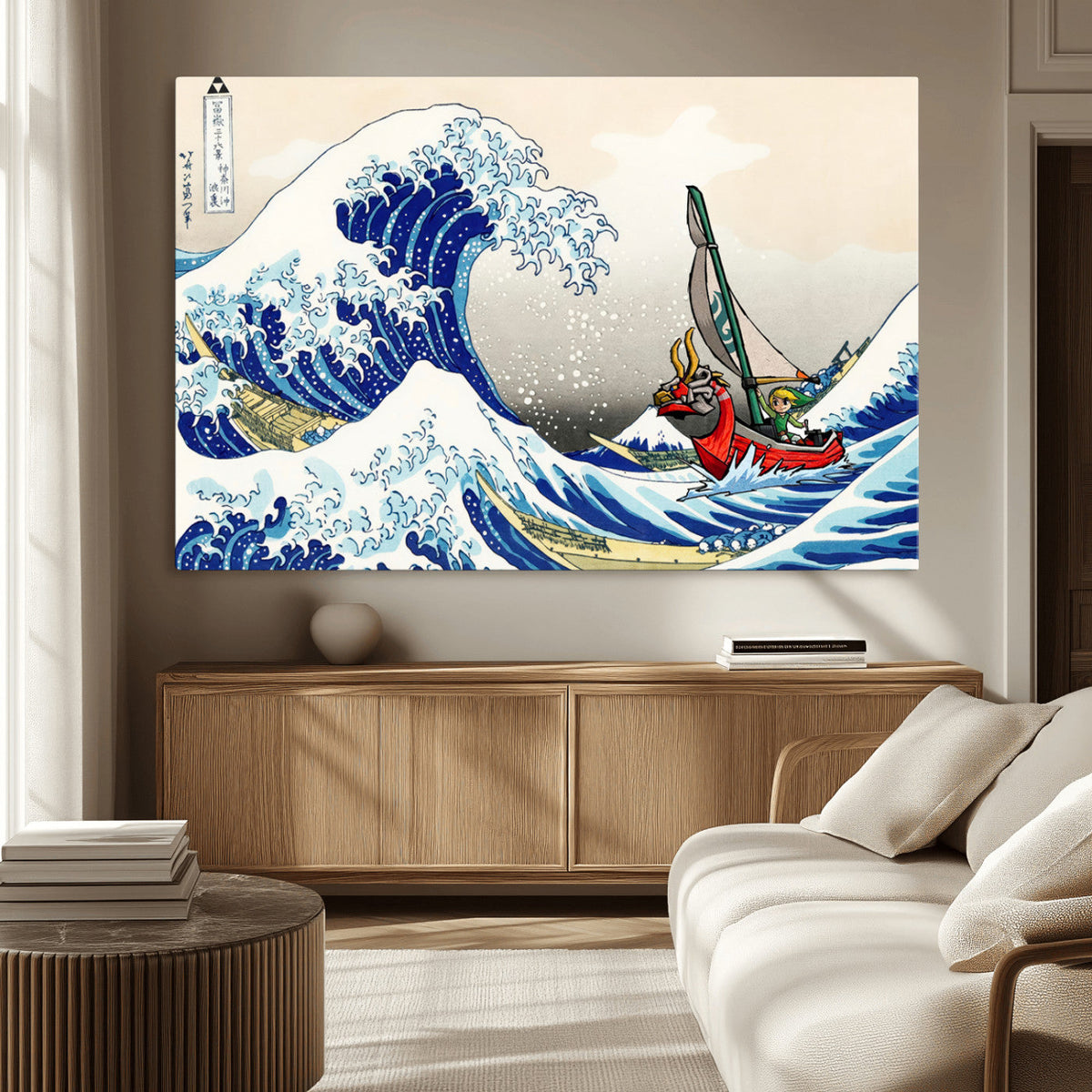 Katsushika Hokusai Kanagawa Giant Wave Wall Art Canvas Print