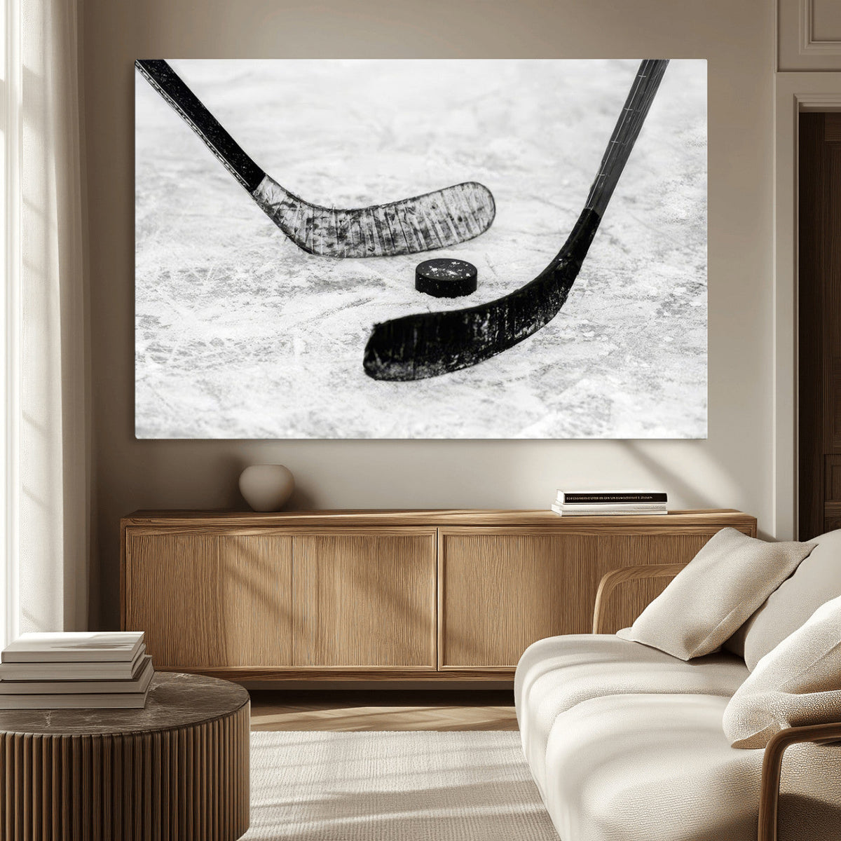 Winter Ice Hockey Sport Canvas Wall Art Print - Hockey Wall
