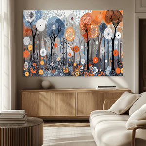 Abstract Winter Landscape Canvas Wall Art Print - Large