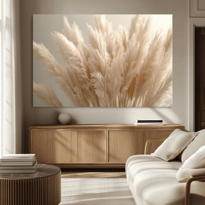 Pampas Grass Canvas Wall Art - Elegant Neutral Decor for
