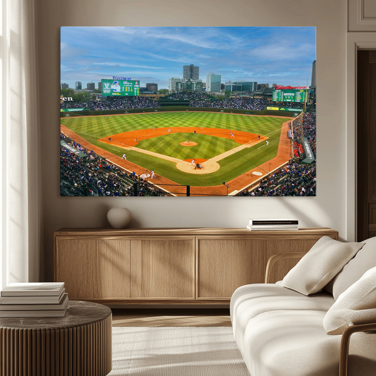 Wrigley Field Chicago Cubs Panoramic Canvas Print –