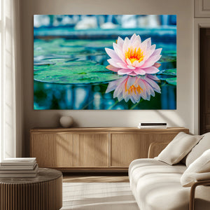 Lotus Flower Wall Art Canvas Print, Water Lily Large Wall
