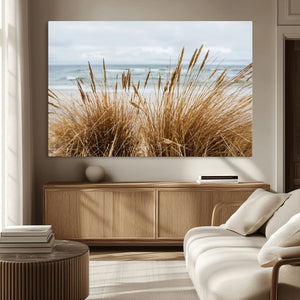 Beach Grass Wall Art Canvas Print – Framed Coastal Dunes Art