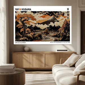 Modern Japanese Wall Art Canvas Print – Framed Abstract