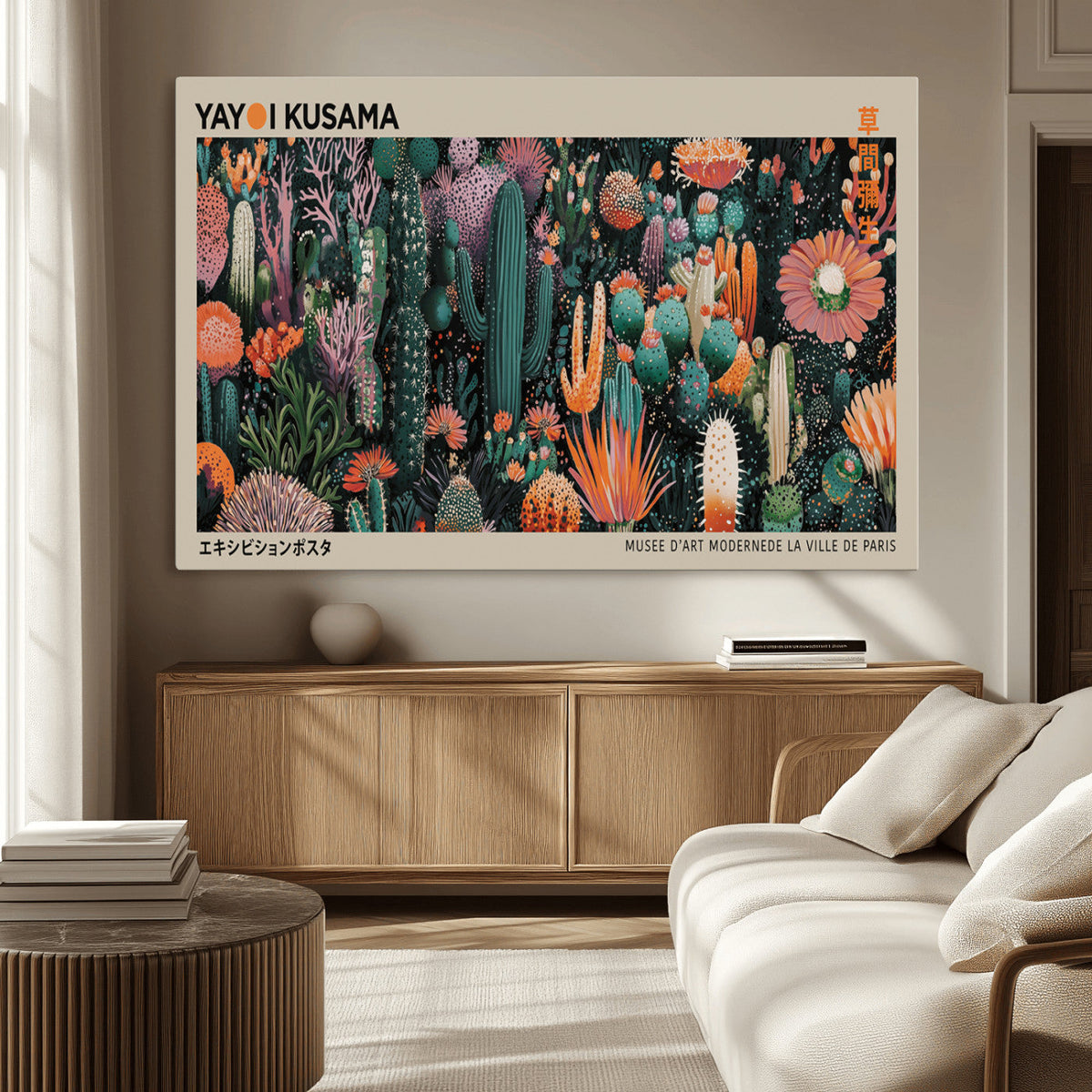Yayoi Kusama Art Print Canvas – Abstract Mount Fuji Japanese
