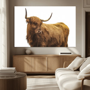 Highland Cow Wall Art Canvas Print – Framed Farmhouse Rustic