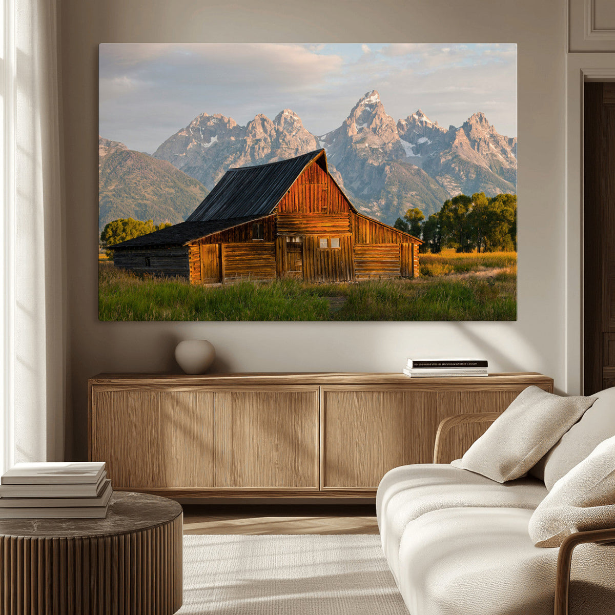 Rustic Barn Wall Art Canvas Print – Framed Grand Teton Park