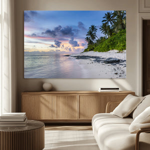 Tropical Beach Wall Art Canvas Print – Framed Sunset Glow