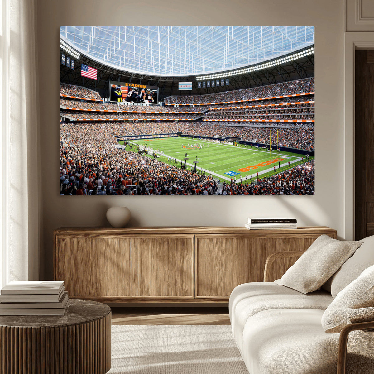 Chicago Bears Soldiers Field Wall Art Canvas Print – Framed