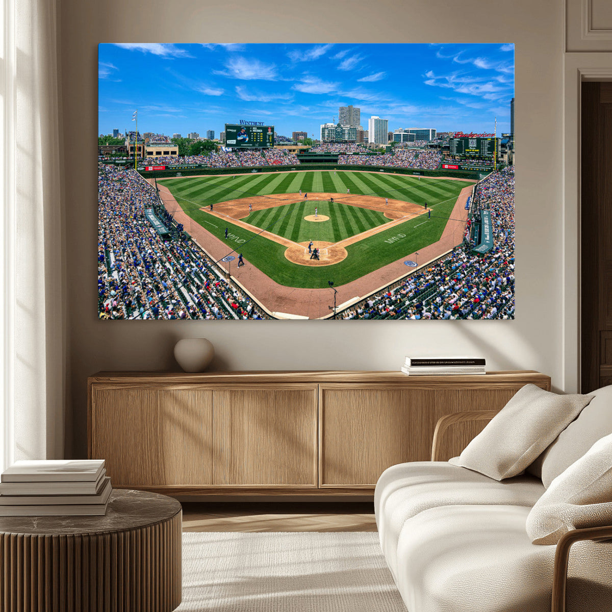 Wrigley Field Baseball Stadium Canvas Wall Art – Packed