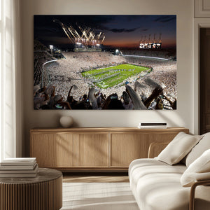 Penn State Stadium Wall Art – White Out Football Game Canvas