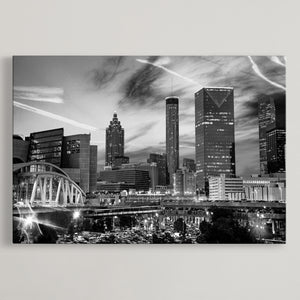 Black and White Atlanta Wall Art Canvas Print
