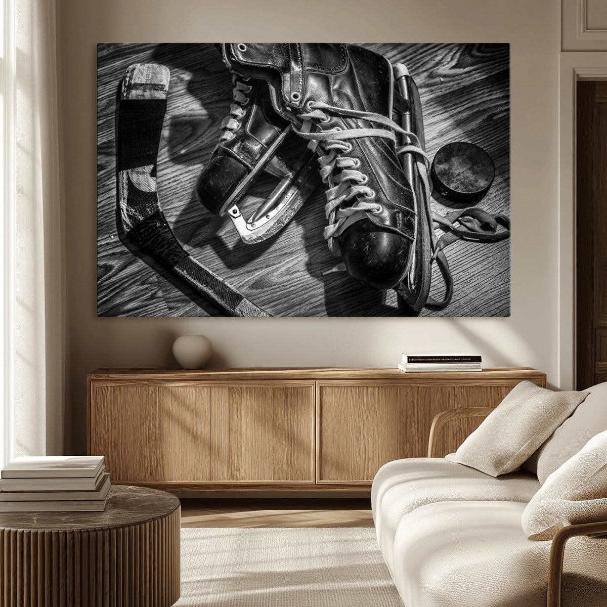 Old Pair of Mens Skates Wall Art Canvas, Men Skates Wall Art