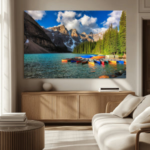 Moraine Lake 3-Panel Wall Art, Majestic Mountain and Lake