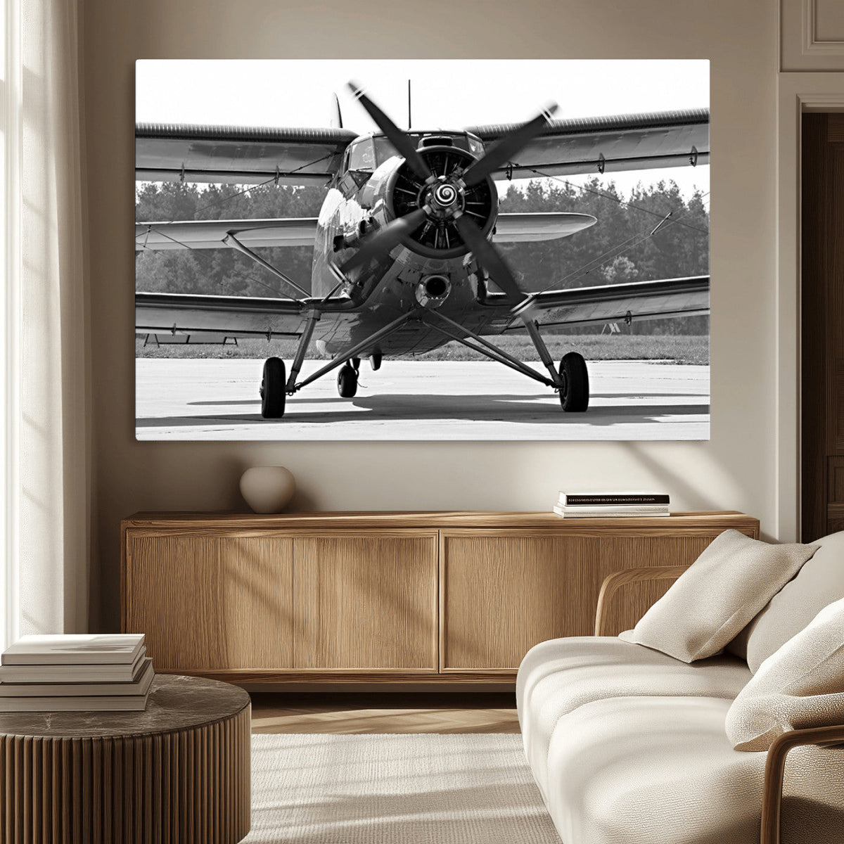 Wall Art Old War Plane Canvas Print