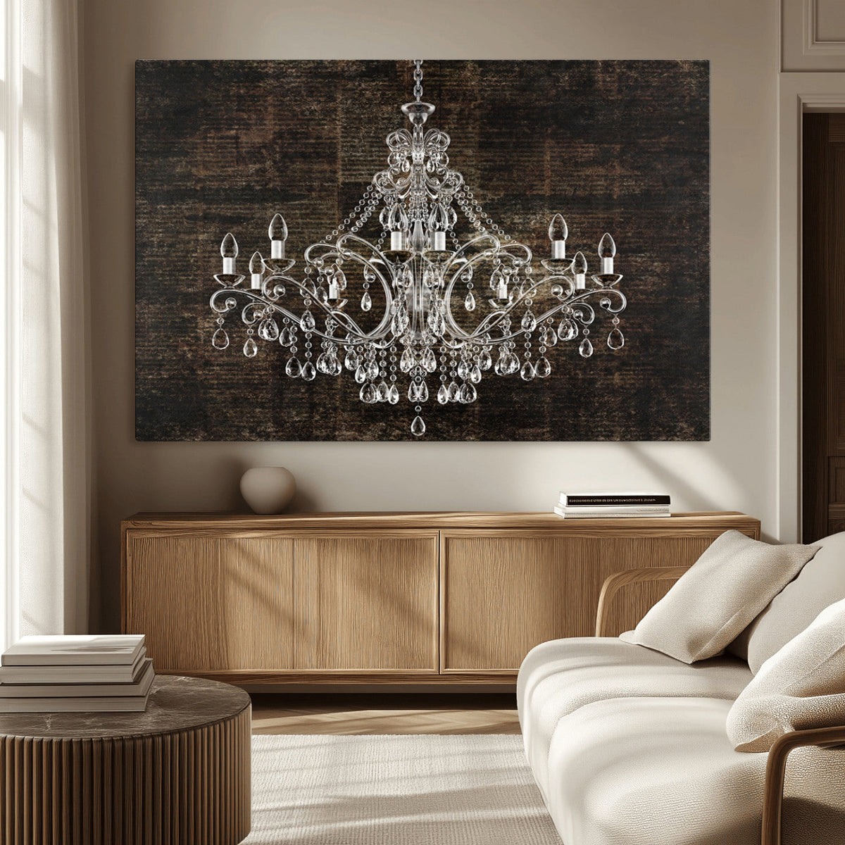 Rustic Chandelier Canvas Print