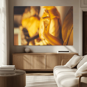 Gold Buddha Statue Hands Wall Art Canvas Print