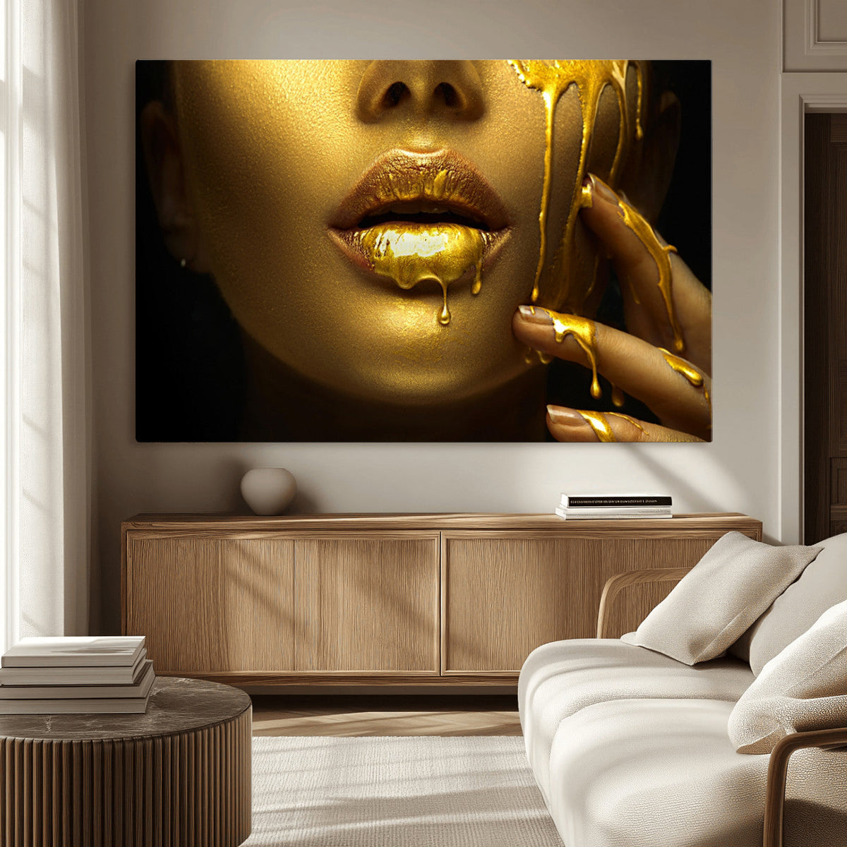Gold and Women Wall Art Canvas Print
