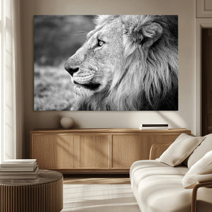 Lion Wall Art Canvas Print – Framed Majestic Wildlife
