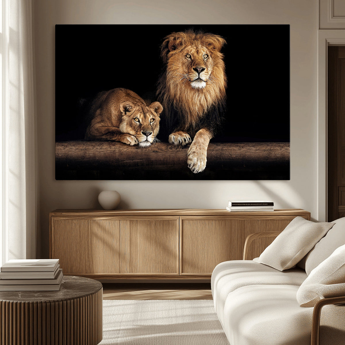 Lion Canvas Wall Art – Majestic Animal Print Artwork for