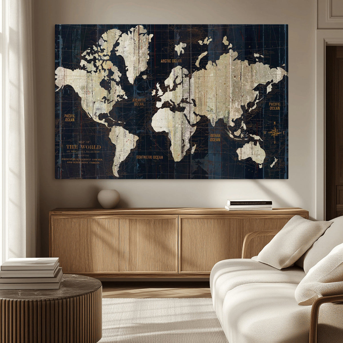 World Map Canvas Print – Detailed Map of the World Wall Art